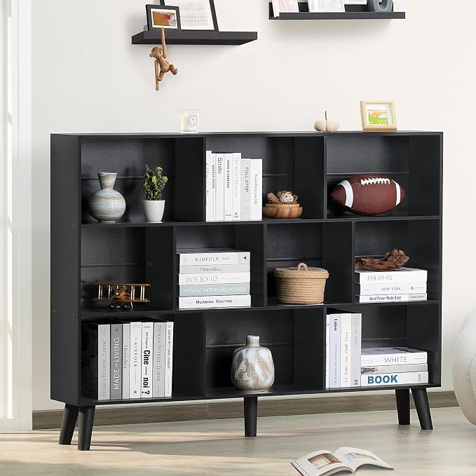 YAHARBO 10 Cube Large Bookshelf, 3 Tier Bookcase - Image 7