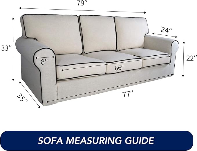 PureFit Stretch Couch Covers for Sofa Large Sofa Slipcovers Cyan | 1-Piece Sofa - Image 6