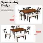 AMERLIFE 6-Piece Farmhouse Dining Table Set - Image 8