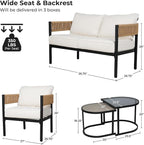 Grand patio 6-Piece Wicker Outdoor Furniture Set - Image 3