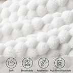 BEDELITE White Throw Blanket for Couch, Soft Cozy Gifts for Women, 50 * 60 | 3D - Image 3