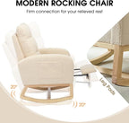 NIOIIKIT Modern Nursery Rocking Chair, Teddy Upholstered Rocking Chair - Image 5