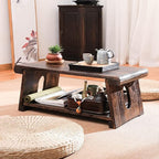 Foldable Japanese Tea Table, 2-Tier Zen Low Table - Image 6