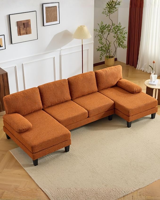Karl home 110" U-Shape Sectional Couches by Karlhome