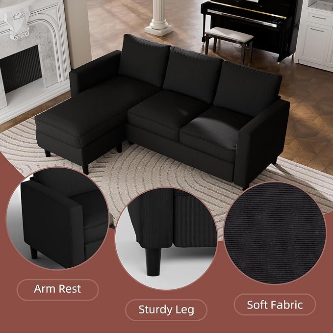 Nuturelly Modern Convertible Sectional Sofa Couch - Image 5