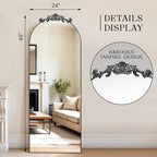 MISSDAY Vintage Baroque Full Length Mirror, Full Metal Frame Stand Up Retro - Image 4