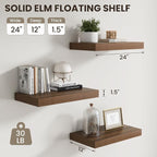 Dreamland Floating Shelves 24inch, 2 Pack Rustic Wooden Wall Shelves, Wall - Image 3