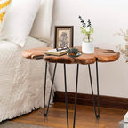 23.6 Inch Live Edge Side Table, Wood Freeform Small End Table - Image 6
