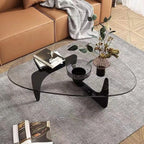 Modern Coffee Table for Living Room, 35.8" Minimalist Black Center Table - Image 5