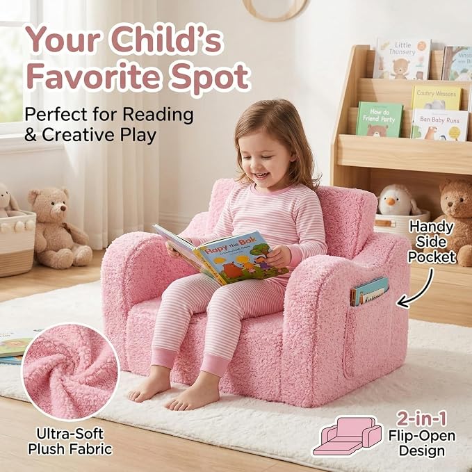 MOMCAYWEX Kids Sofa, 2-in-1 Flip-Out Foam Couch - Image 4