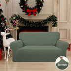 Easy-Going Stretch Loveseat Couch Covers Washable Greyish Green | 1-Piece - Image 2