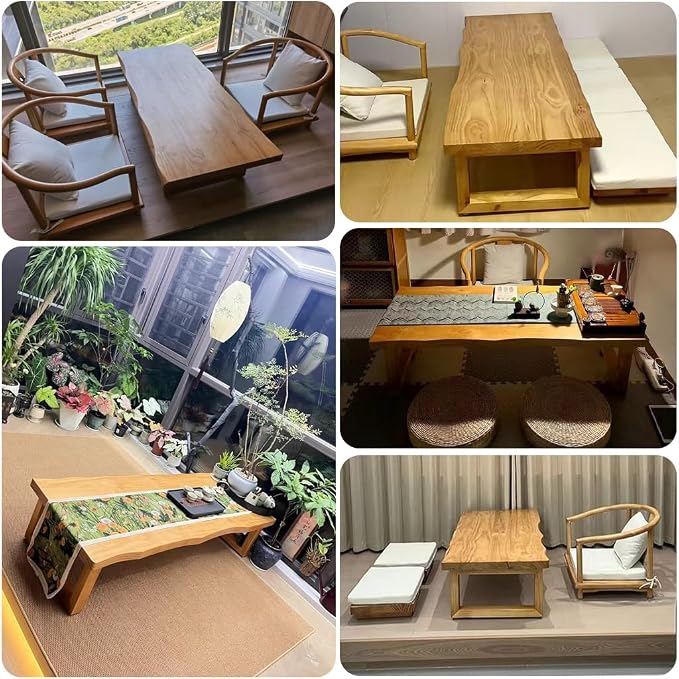 Japanese Floor Table -Vintage Solid Wood Tatami Table, Low Rectangular Tea Table - Image 2