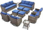 12 Piece Patio Furniture Set-High Back Outdoor Furniture Set Sectional Sofa - Image 9