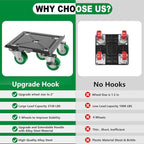 NEST EASY Upgraded Heavy Duty Furniture Dolly 360° Rotating 5 Wheels, Alloy - Image 3