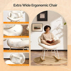 VINGLI 25.6" Extra Wide Criss Cross Nursery Rocking Chair, Cute Curved 115° - Image 6