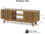 ONBRILL 63-Inch TV Stand for TVs up to 75 Inch, Mid-Century Modern Television - Image 2