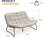 Crestlive Products Outdoor Loveseat 2PCS, Patio Conversation Set, All-Weather - Image 2