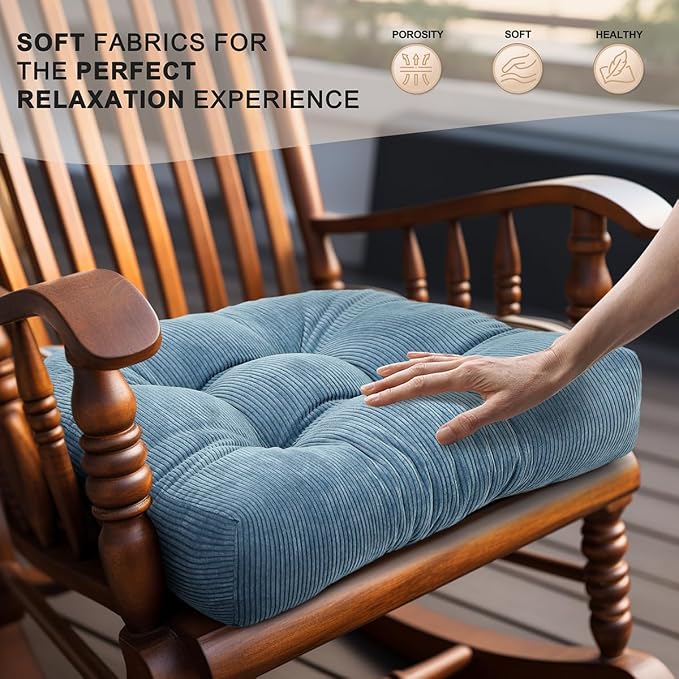 Lokex Rocking Chair Cushion Only, Tufted Non-Slip Comfortable Rocking Chair - Image 4