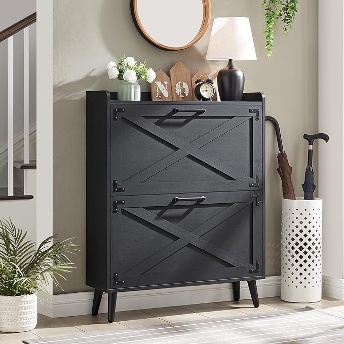Barnyatoh Shoe Storage Cabinet, Farmhouse Shoe Organizer by Barnyatoh