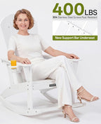 Outdoor Oversized Adirondack Rocking Chairs, All Weather HDPE Patio Rocking - Image 4