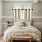 MIULEE Blackout Curtains for Bedroom 2 Panels 40 x 36 Inch Long Cream Beige | - Image 7