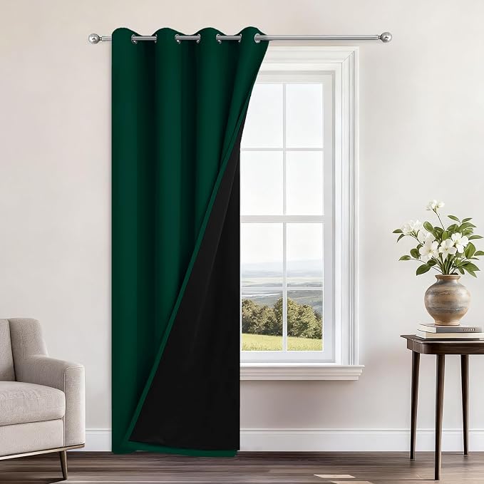 Yakamok Dark Green Blackout Curtains 84" Long by Yakamok