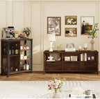 BON AUGURE Coffee Bar Cabinet for Home Liquor, Industrial Coffee Station for - Image 6