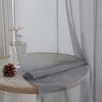 Charcoal Grey Sheer Curtains 84 Inches Long 2 Panels Set, Light Filtering Sheer - Image 4