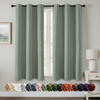 MIULEE Blackout Curtains for Bedroom 2 Panels 40 x 63 Inch Long Light Green | by MIULEE