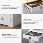 HNEBC Night Stand Set 2 with Gun Drawers, Farmhouse Nightstand with Charging - Image 8