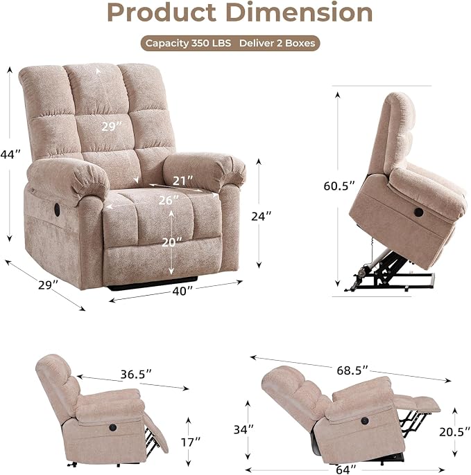 Oversized Power Lift Recliner Chair - Image 2