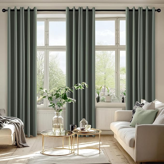 MIULEE Blackout Curtains for Bedroom 2 Panel 40 x 84 Inch Long Dark Mallard | - Image 6