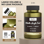 Nicpro Metallic Brass Acrylic Paint, 8.45oz/250ml Large Brass Leaf Paint - Image 7