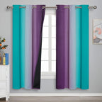 Ombre Teal and Purple Blackout Curtains - Image 2