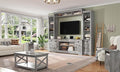 AMERLIFE 98" Farmhouse Entertainment Center Fits 75" TVs, Wall Unit by AMERLIFE