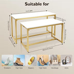 2pcs Gold Retail Display Nesting Tables, Shoes Handbag Metal Display Riser Shelf - Image 2
