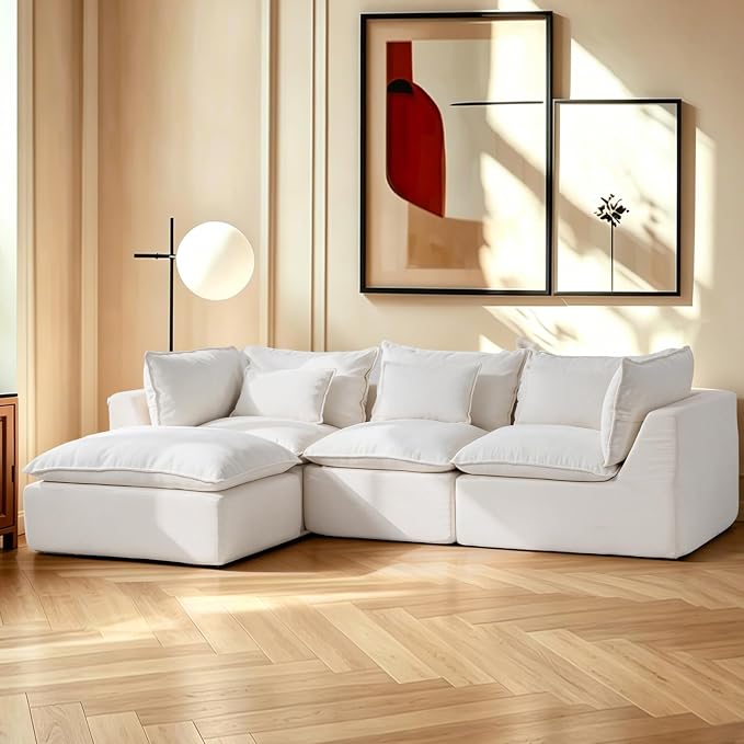 Boneless Couch Sectional Cloud Couch 102.3'' Oversized Modular Sectional Sofa by Fachmaih