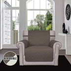 Easy-Going Reversible Couch Cover, Small Chair, Taupe/Ivory | Machine Washable - Image 2