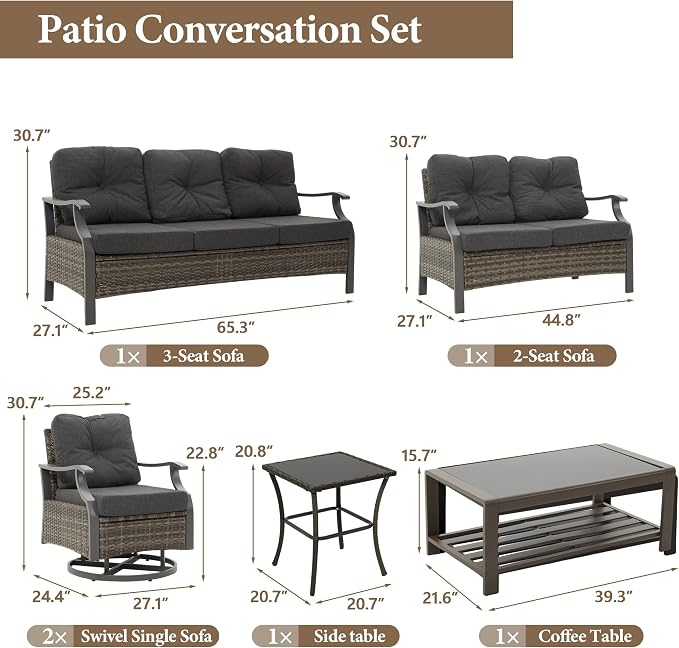 6 Pieces Outdoor Conversation Sets - Image 2