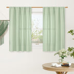 Small Window Linen Curtains 45 Inch Length by LAMIT