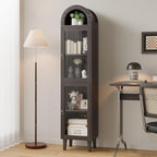 71" Tall Arched Cabinet with Acrylic Door, Modern Curio Arched Bookcase with by WelcometoIABIFO