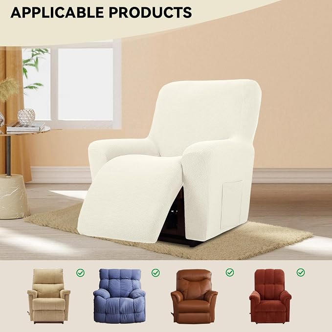 Cupuamon Recliner Chair Covers, Lazy Boy Recliner Covers Stretch Reclining - Image 5