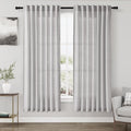 Grey Linen Semi Sheer Curtains 72 Inches Long 2 Panels Set by Nanspring