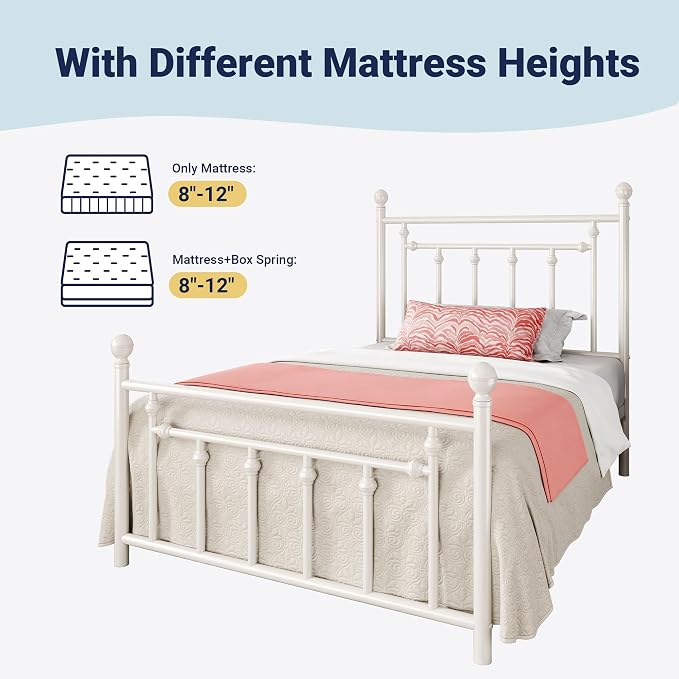 Allewie 14 Inch Twin Size Metal Platform Bed Frame - Image 8