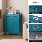 Bevivog Bathroom Floor Storage Cabinet, Metal Storage Sideboard - Image 4