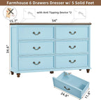 Joaxswe Farmhouse 6 Drawers Dresser - Image 2