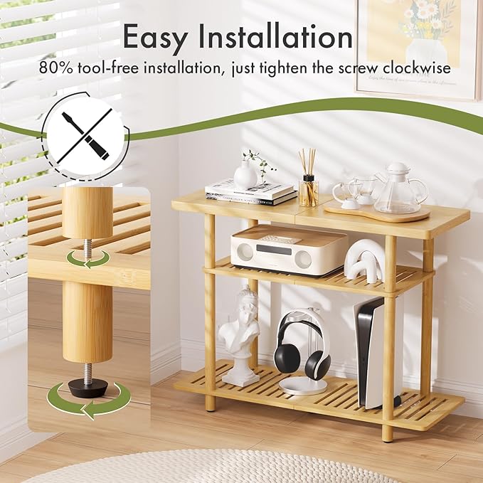 Bamboo TV Stand, Small TV Stands - Image 4