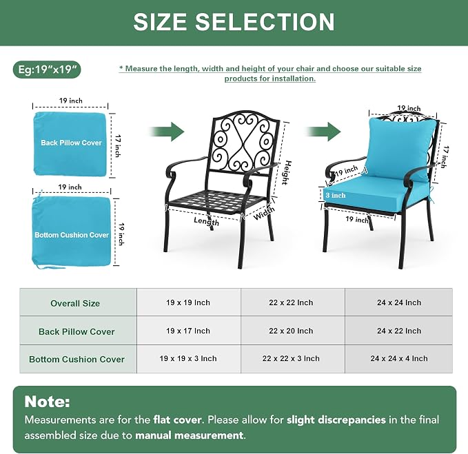 Summsun Outdoor Chair Cushions, Waterproof Backrest and Seat Cushion Set - Image 7