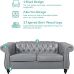 QHITTY 2 Piece Living Room Set, Sectional Chesterfield Sofa Chair Contemporary - Image 3