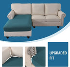 H.VERSAILTEX Sectional Couch Covers 1 Piece Chaise Slipcover L Shape Separate - Image 6